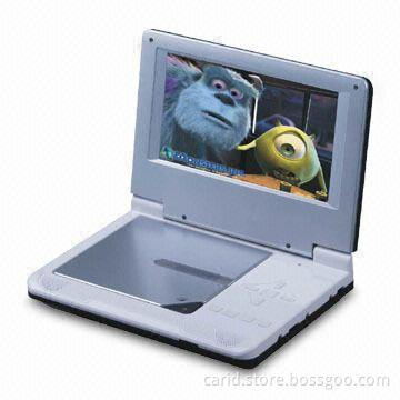 7-inch Portable DVD Player with Built-in Li-ion Rechargeable Battery and 3-in-1 Card Reader